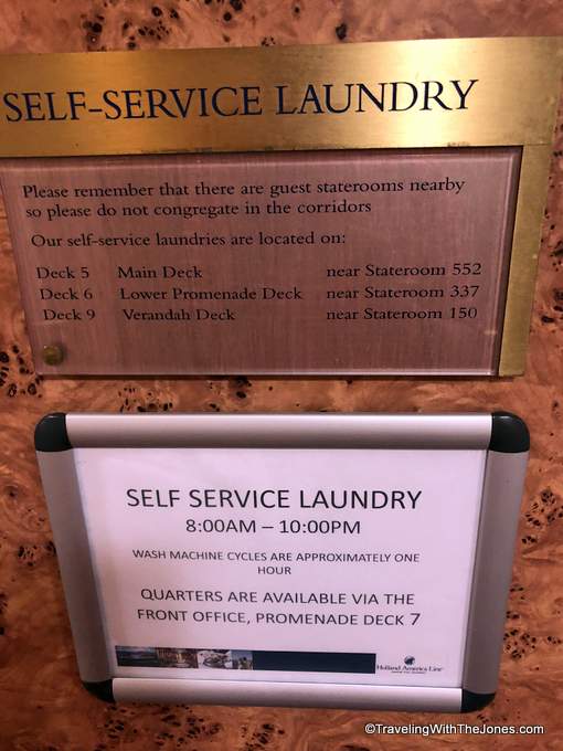 selfservice laundry hours, ms Veendam, Holland America