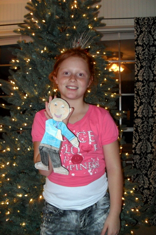 Flat Stanley visits Hannah in Odessa, Texas