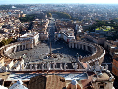 view from the cupola at the top of St. Peter's Basilica - Vatican City