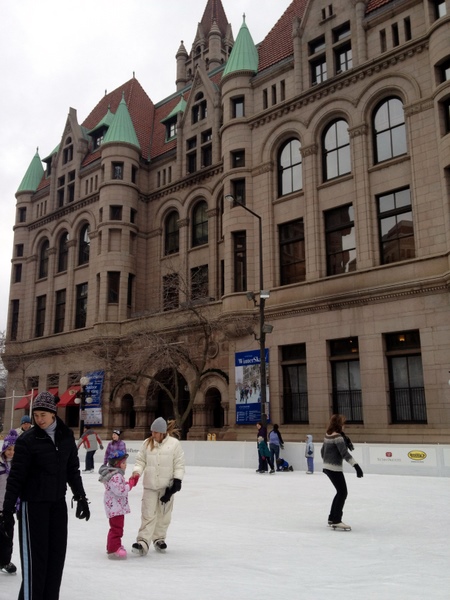 ice skating in downtown St. Paul