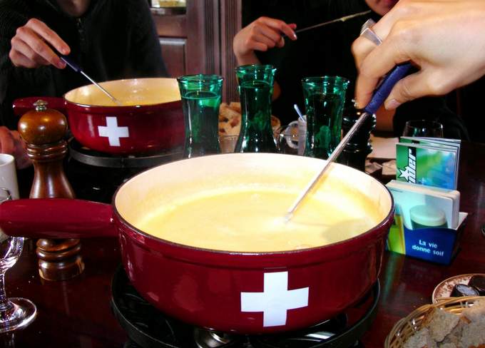 Swiss Cheese fondue in Switzerland