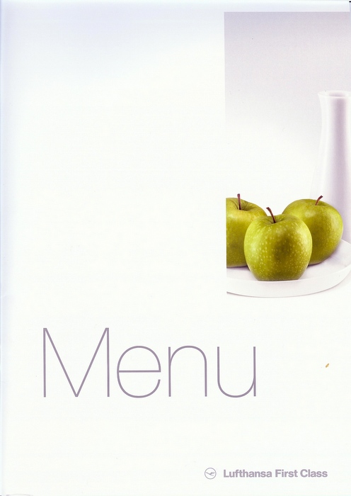 Lufthansa 1st class menu