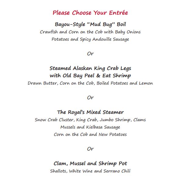 Dining at the Crab Shack on the Star Princess Cruise Ship