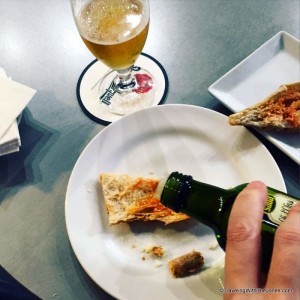 tomato bread, L'Anxoveta, Gracia Neighborhood Food Tour, Barcelona