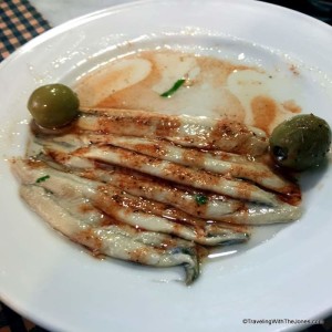anchovies in vinegar, La Taberneta, Barcelona, Spain