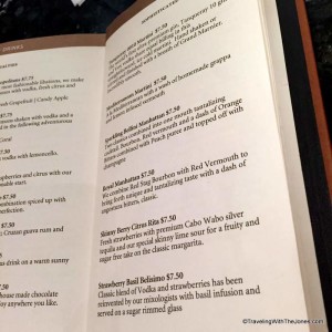 cocktail list, Holland America Line