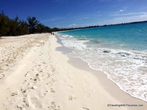 2-mile-long Crescent beach at Half Moon Cay