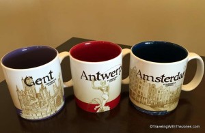 and Amsterdam Starbucks mugs
