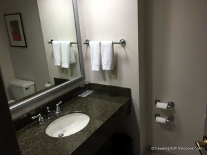 bathroom, room 512, Renaissance Fort Lauderdale Cruise Port Hotel