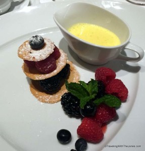 fresh berries with sabayon, Pinnacle Grill, Holland America Line, Zuiderdam cruise ship