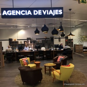 travel agency in El Corte Ingles department store in Alicante, Spain