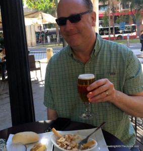 enjoying a beer at Sotelo 10, Alicante, Spain