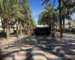 Explanada de Espana promenade in Alicante, Spain