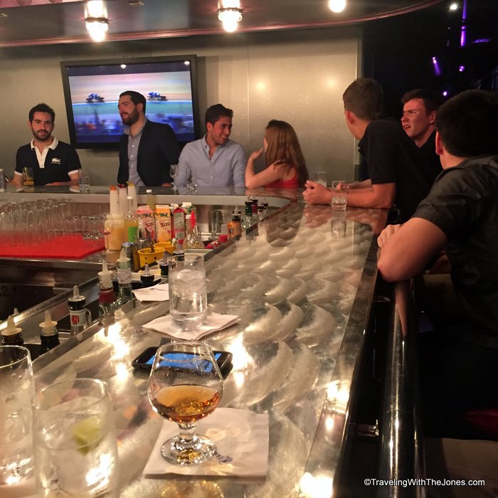 bar in the Northern Lights disco, Zuiderdam, Holland America Line