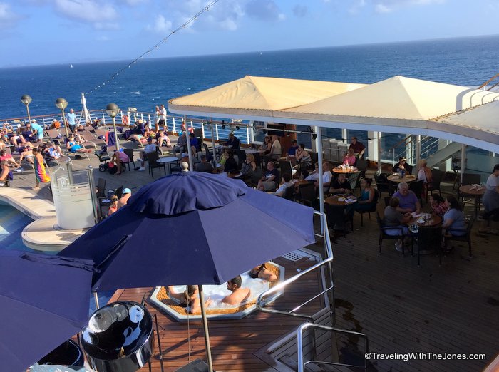 outdoor seating for Lido restaurant, Zuiderdam, Holland America Line