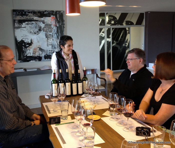 Wine-tasting with Connie at Pulenta Estate Winery near Mendoza