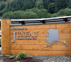 visitor welcome sign, Juneau, Alaska