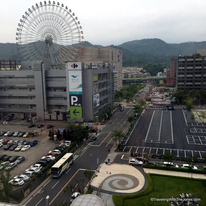 view of Miramar Entertainment Park Ferris Wheel from Taipei Marriott hotel