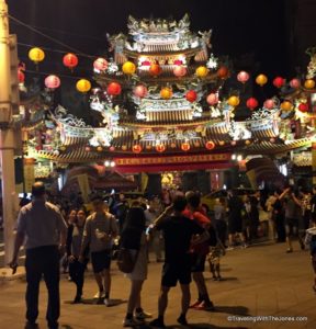 entrance to the Raohe Street Night Market, Taipei, Taiwan