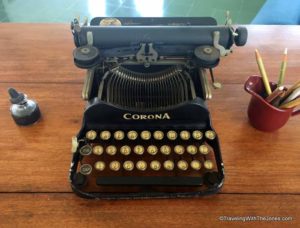 typewriter at the top of the Tower, Finca La Vigía, the Ernest Hemingway Museum, Cuba
