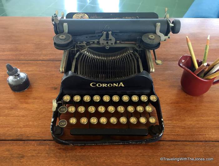 typewriter at the top of the Tower, Finca La Vigía, the Ernest Hemingway Museum, Cuba