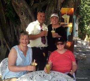enjoying a drink at Finca Vigia Hemingway Casa, San Francisco de Paula, Cuba