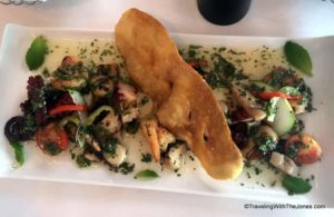 Seafood Salpicon, Ocean Grill restaurant, Fathom Adonia cruise ship