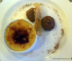 Majarete Creme Brulee, Ocean Grill restaurant, Fathom Adonia