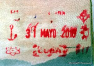 Cuba Stamp in Passport