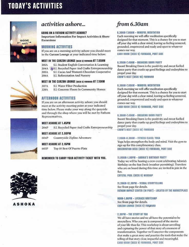 fathom DR daily program, day 4 (morning schedule)