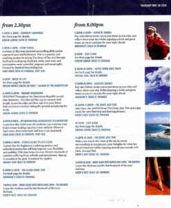 Fathom DR cruise daily program, day 5, (afternoon and evening)