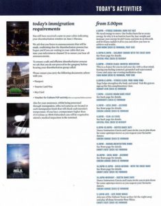 Day 4, Fathom cruise to Cuba daily program (details for day 2 in Havana and evening program after sail-away)