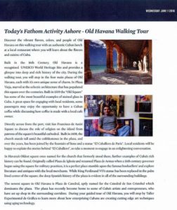 Day 4, Fathom cruise to Cuba daily program (tour description)