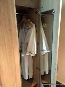 closet with mirrror, stateroom 11001, Koningsdam cruise ship, Holland America