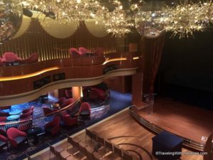 view from upper level, Queen's Lounge, ms Koningsdam, Holland America Line