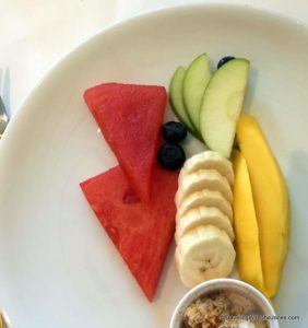 Fruit plate, The Dining Room, Koningsdam, Holland America Line