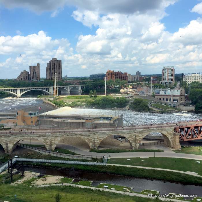 View from the observation deck of the Mill City Museum in Minneapolis, Minnesota