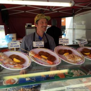 N.I.F. Seafood stand in Flam, Norway