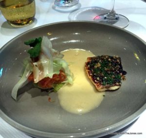 Seared Bass with Speck Ham, A Taste of De Librije, ms Koningsdam, Holland America Line