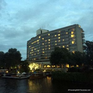 evening canal view, Hilton Amsterdam Hotel