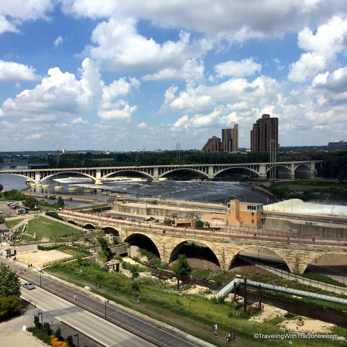 View of Upper Mississippi River from the Mill City Museum in Minneapolis.