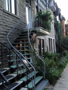 Outdoor, curved staircase, Montreal, Canada