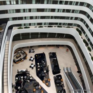 looking down over lobby, Hilton Amsterdam Airport Schiphol Hotel