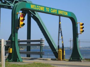 Bridge to Cape Breton Island from Canso Causeway in Nova Scotia, Canada