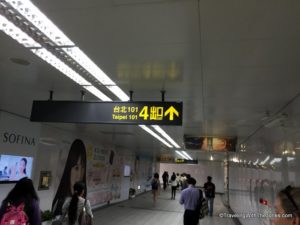 from subway, follow signs to Taipei 101