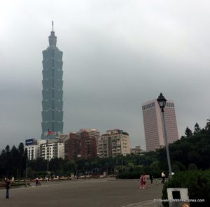 a view of Taipei 101 from Taipei, Taiwain