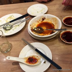 empty plates, Din Tai Fung in Taipei, Taiwan