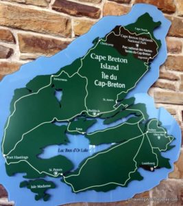 map of Cape Breton Island, Nova Scotia, Canada