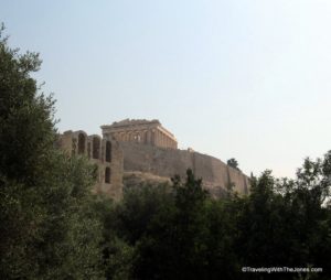 the Parthenon on the Acropolis of Athens in the city of Athens, Greece