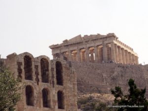 the Parthenon on the Acropolis of Athens in the city of Athens, Greece